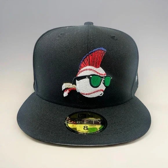 New Era 59FIFTY Major League Wild Thing Fitted Hat Size 8 Black Ricky Vaughn